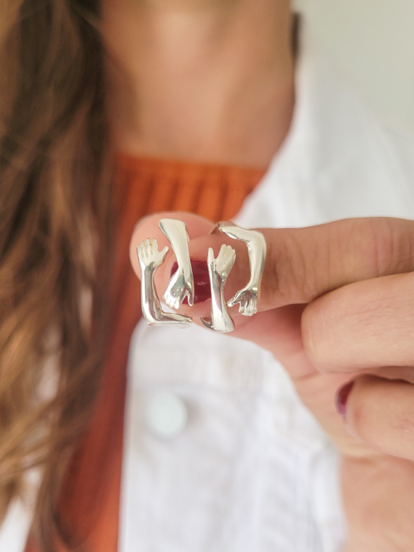 Anillo Abrazo en plata 925
