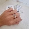 Anillo Círculos Cristal Regulable - Plata 925