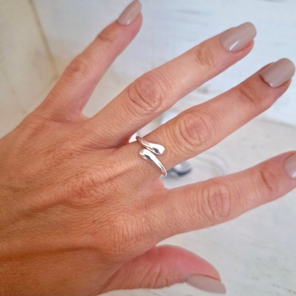 Anillo Gota Regulable - Plata 925