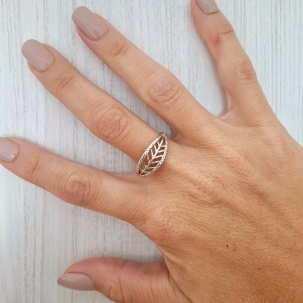 Anillo Hoja Calada - Plata 925