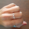 Anillo Infinito con cristales, en plata 925