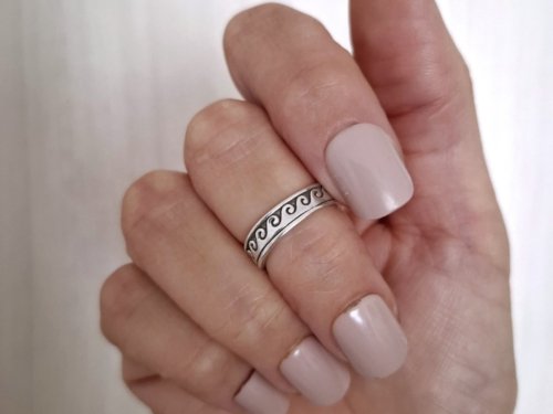 Anillo Midi Olas Regulable - Plata 925