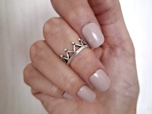 Anillo Midi Corona Regulable - Plata 925