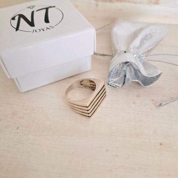 Anillo Rayas - Plata 925