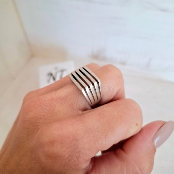 Anillo Rayas - Plata 925