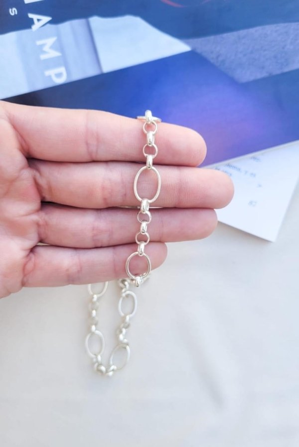 Cadena Rolo Mixta - Plata 925