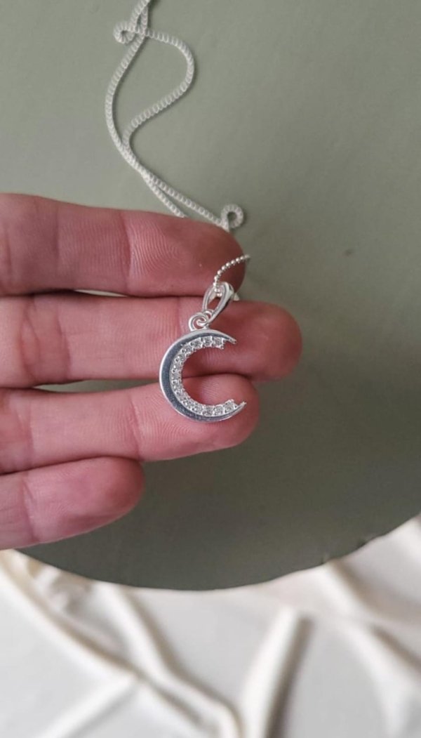 Dije Luna Brillante - Plata 925