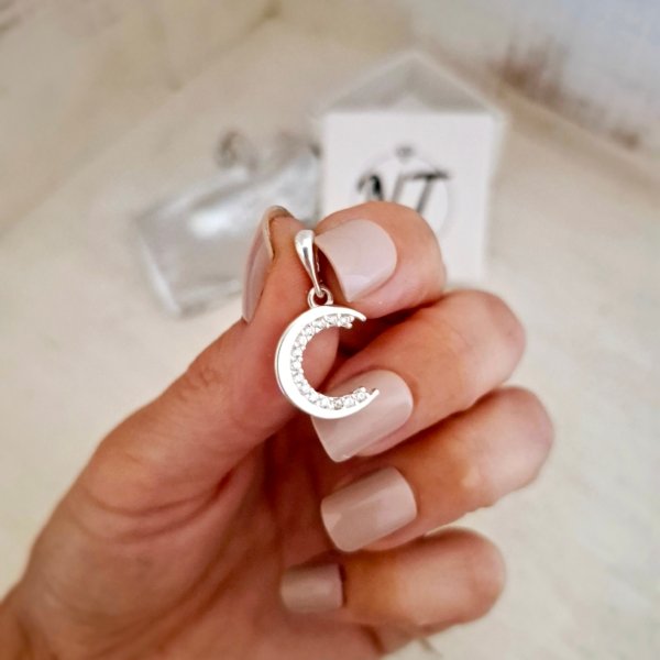 Dije Luna Brillante - Plata 925