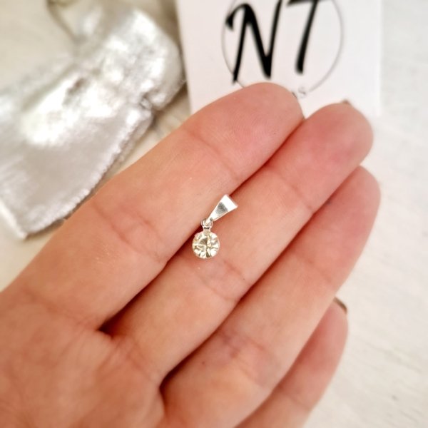 Dije Mini Redondo Dije Mini Cristal Redondo - Plata 925