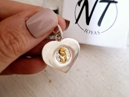 Dije Corazón Virgen - Plata 925