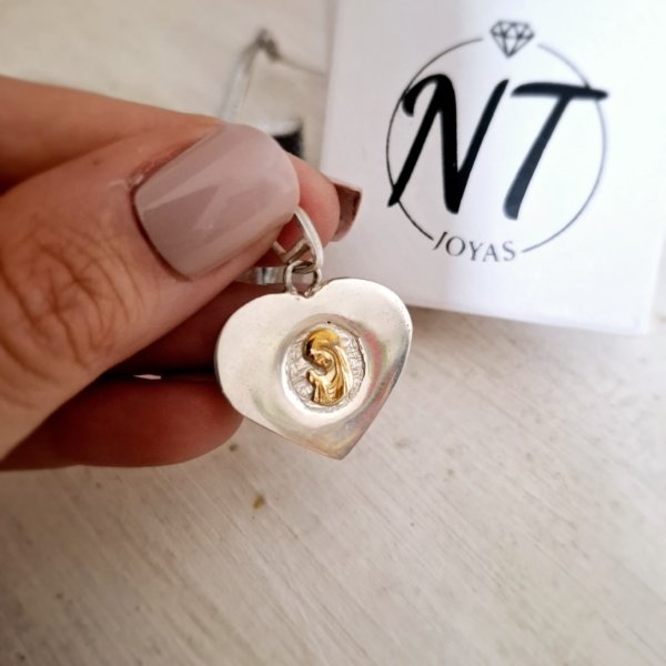 Dije Corazón Virgen - Plata 925