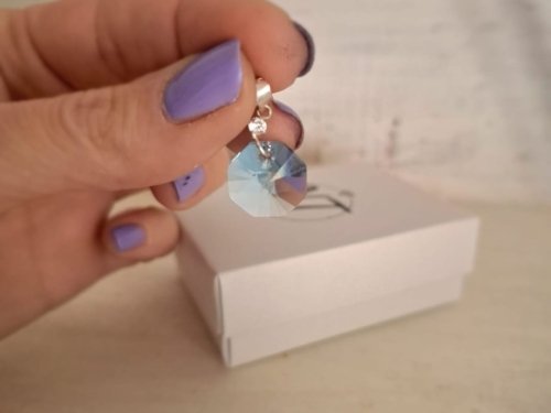 Dije Cristal Celeste - Plata 925