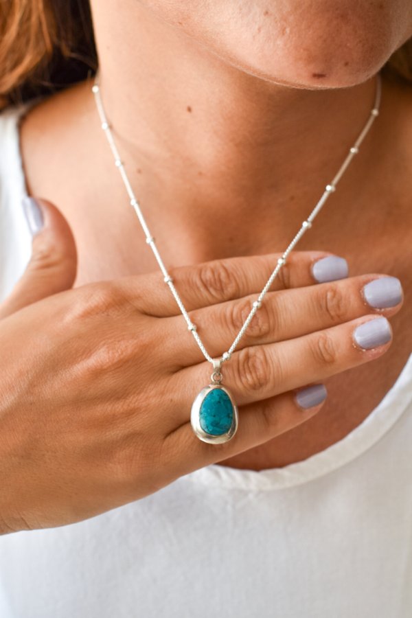 Dije con Piedra Verde - Plata 925