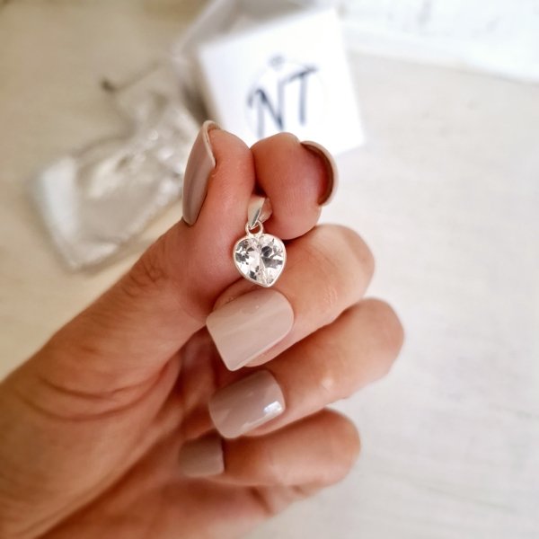 Dije Corazón de Cristal - Plata 925