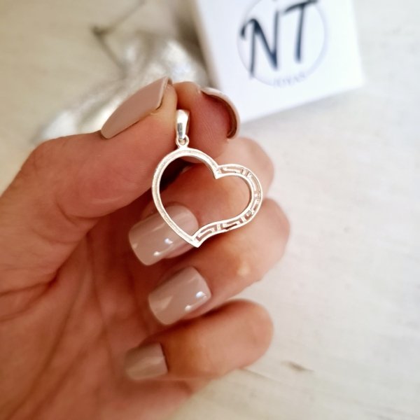 Dije Corazón Calado - Plata 925