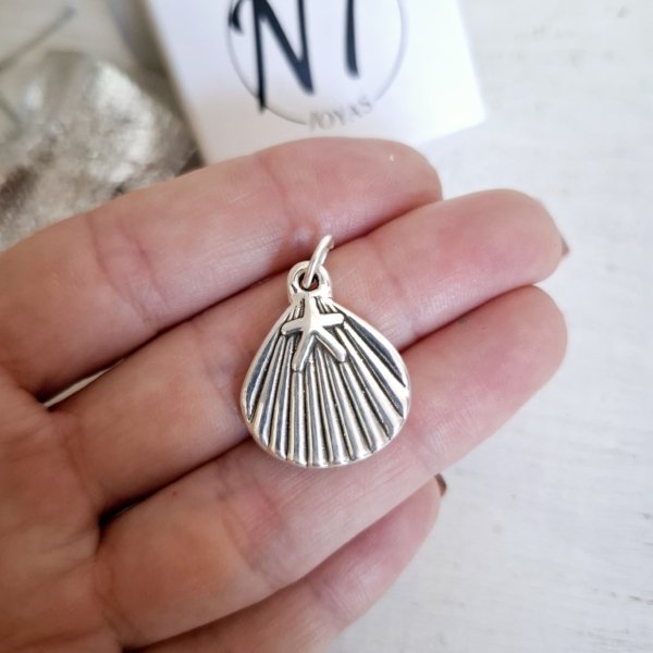 NatitereJoyas. Dije Ostra de Mar - Plata Inflada 925