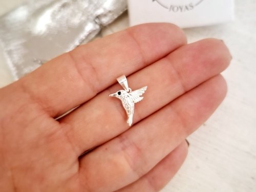 Dije Colibrí detalle en Cristal - Plata 925