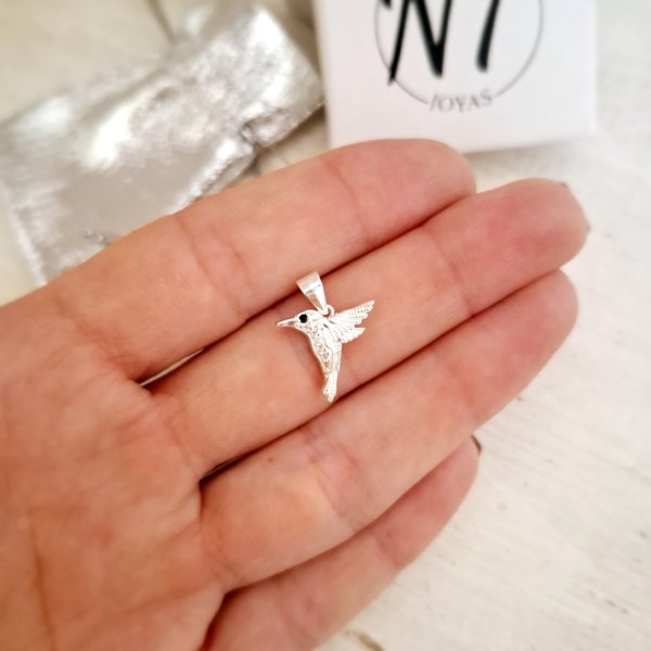 Dije Colibrí en plata 925 Dije Colibrí detalle en Cristal - Plata 925