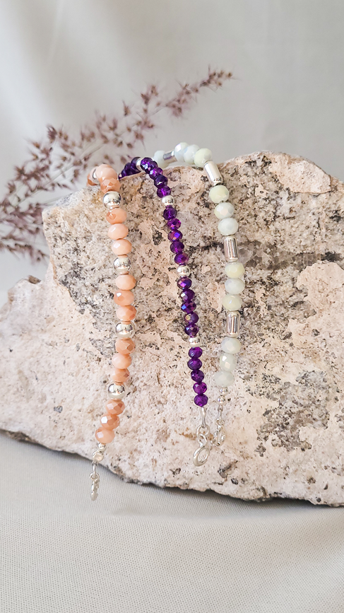 Pulsera Pitu violeta en plata 925