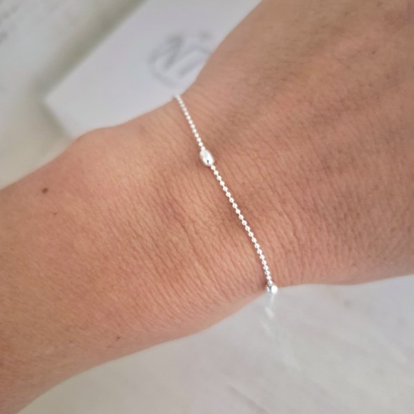 Pulsera Bolitas y Arroz - Plata 925