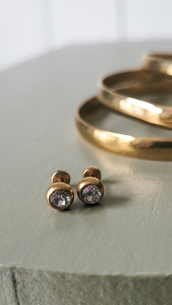 Abridores Redondos con Punto de Luz - Acero Dorado