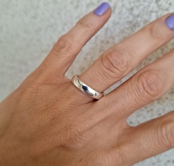 Anillo Alianza -  Acero Blanco