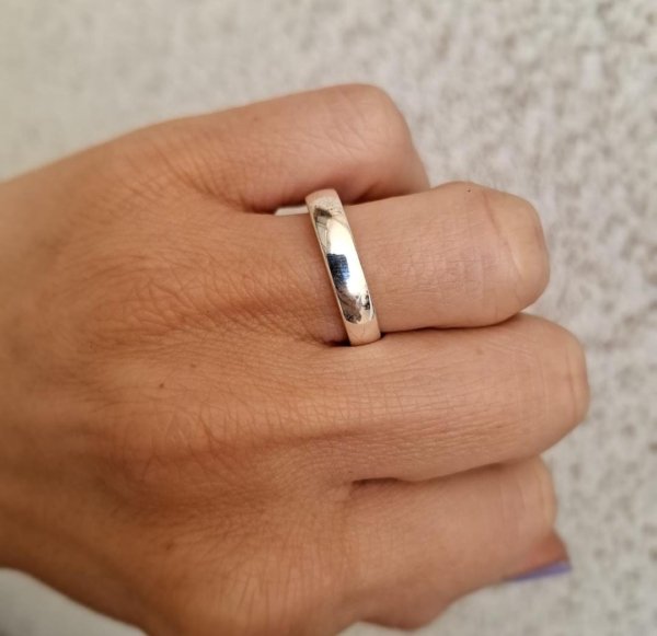 Anillo Alianza -  Acero Blanco