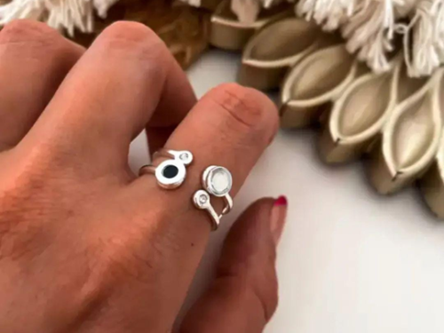 Anillo Círculos - Acero Blanco1 Anillo Círculos - Acero Blanco