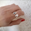 Anillo Círculos - Acero Blanco