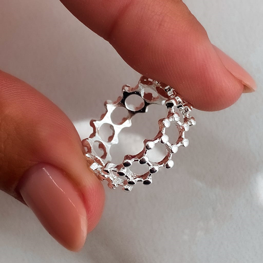 Anillo Lugui en Acero Blanco