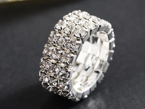 Anillo Triple con Strass