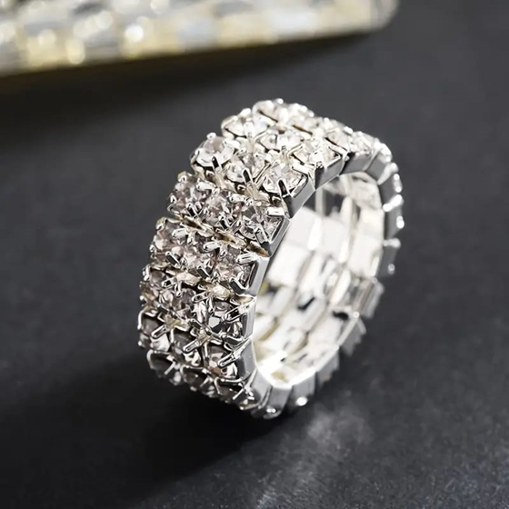 Anillo Triple con Strass