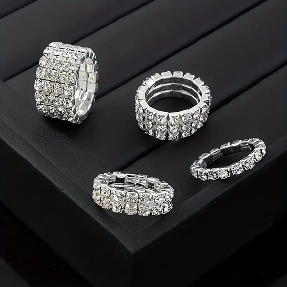 Anillo Triple con Strass