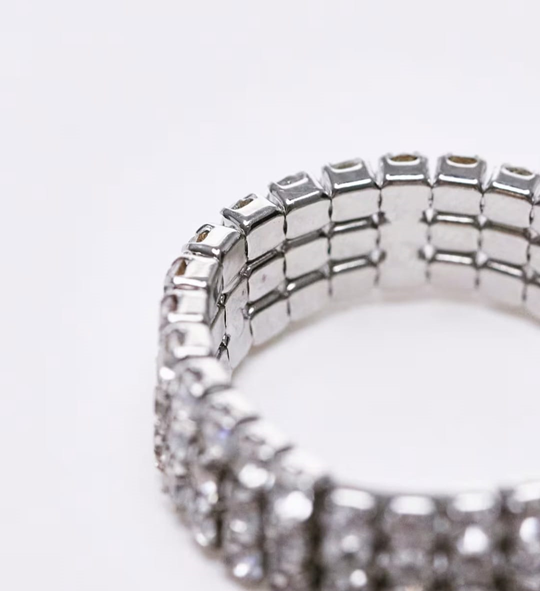 Anillo Triple con Strass