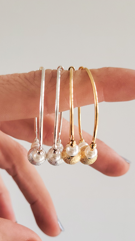 Argollas Bolita - Acero