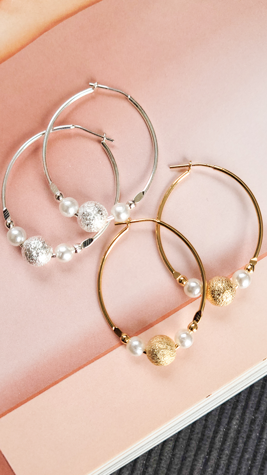 Argollas Bolita - Acero