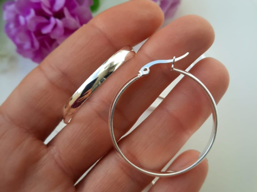 Argollas Cinta en Acero Blanco1 Argollas Cinta en Acero Blanco