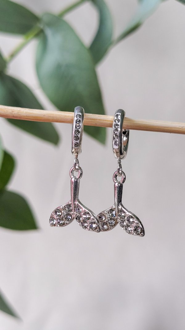 Argollas Cola de Sirena - Acero Blanco