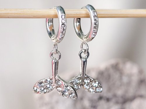 Argollas Cola de Sirena - Acero Blanco Argollas Cola de Sirena - Acero Blanco