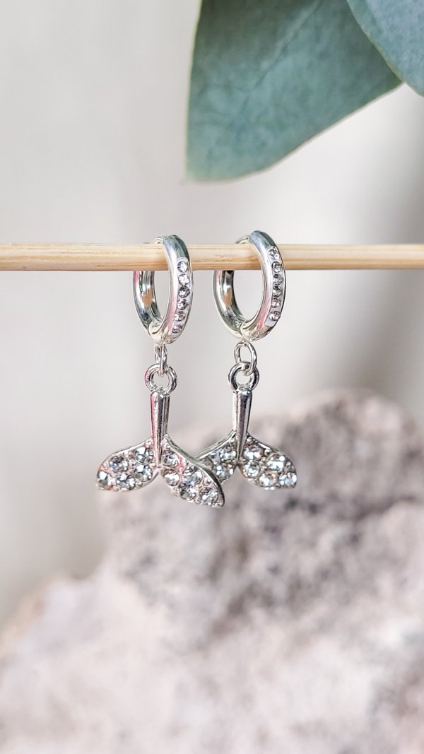 Argollas Cola de Sirena - Acero Blanco