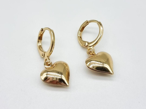 Argollas Corazón Dorado Acero Dorado1 Argollas Corazón Dorado Acero Dorado