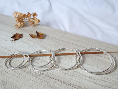 Argollas Cubanas Finas - Acero Blanco Argollas Cubanas Finas - Acero Blanco