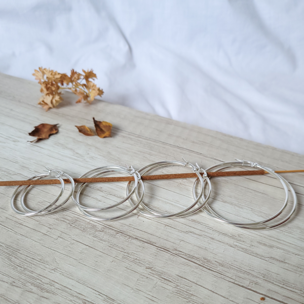 Argollas Cubanas Finas - Acero Blanco Argollas Cubanas Finas - Acero Blanco