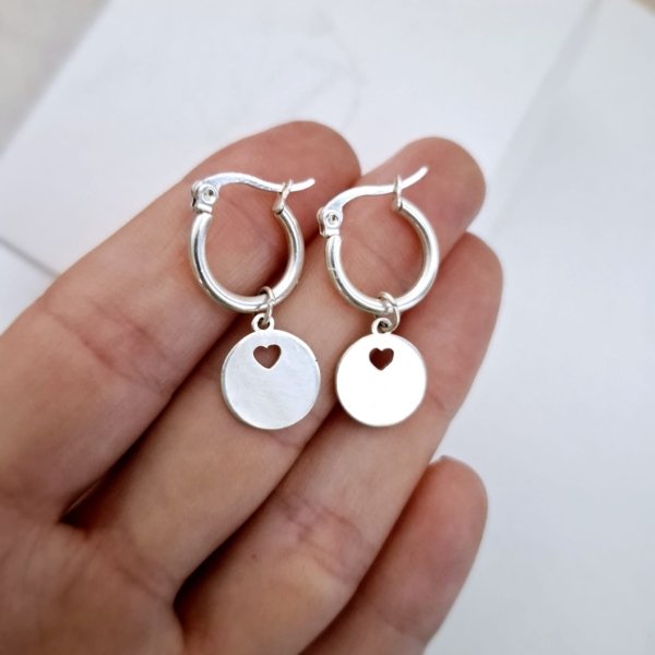 Argollas Dije Redondo y Corazón Calado