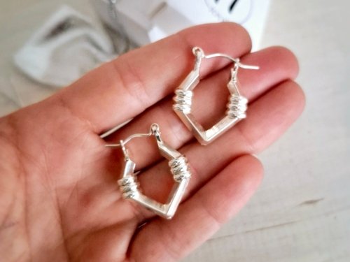 Argollas Infladas Hexagonal - Acero Blanco Argollas Infladas Hexagonal - Acero Blanco