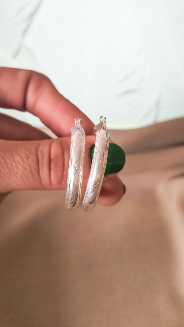 Argollas Infladas Labradas - Plata 925