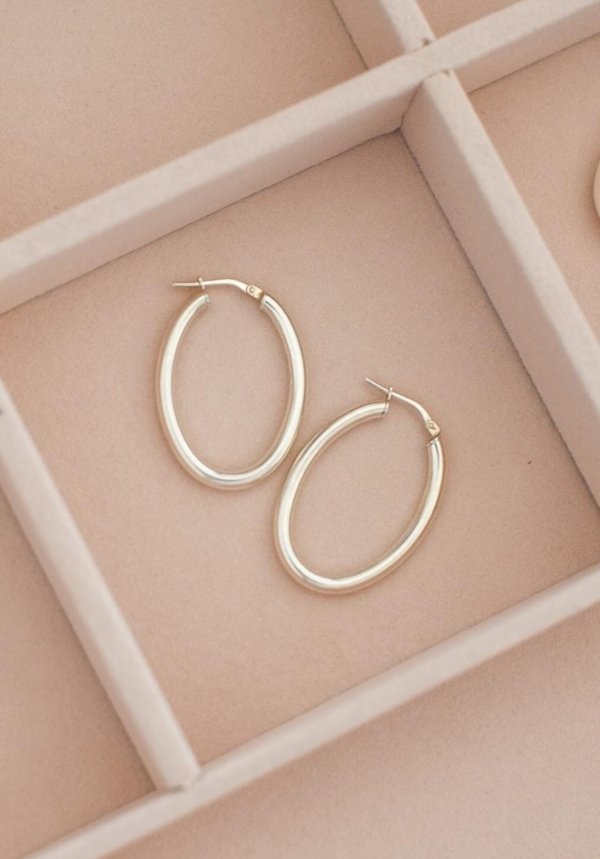 Argollas Ovaladas - Plata Inflada 925
