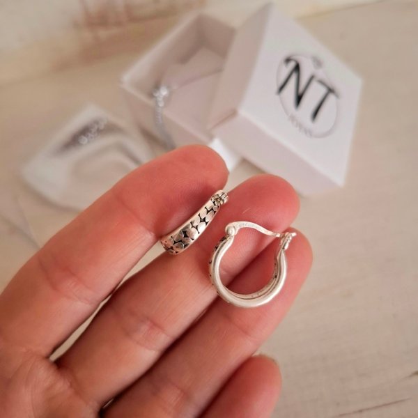 Argollas Labradas - Acero Blanco