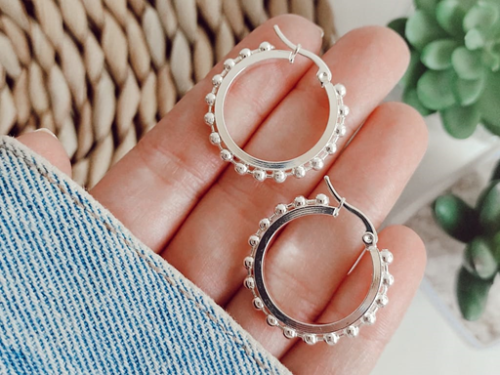 Argollas Luqui en Acero Blanco