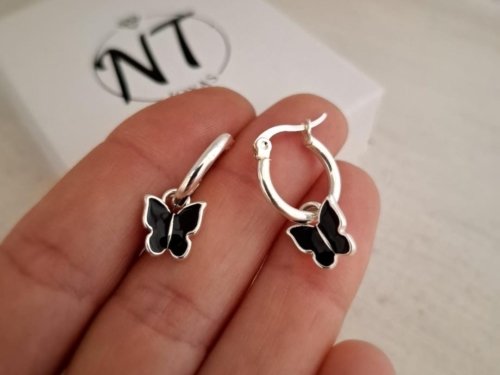 Argollas Mariposa - Acero Blanco